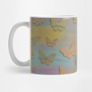 Pastel Gold Butterflies Mug